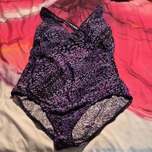 Speedo Purple and Black Swimsuit